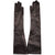 Vintage NOS Ladies Black Leather Long Evening Gloves Unused Lace Inset Cutwork - Poppy's Vintage Clothing