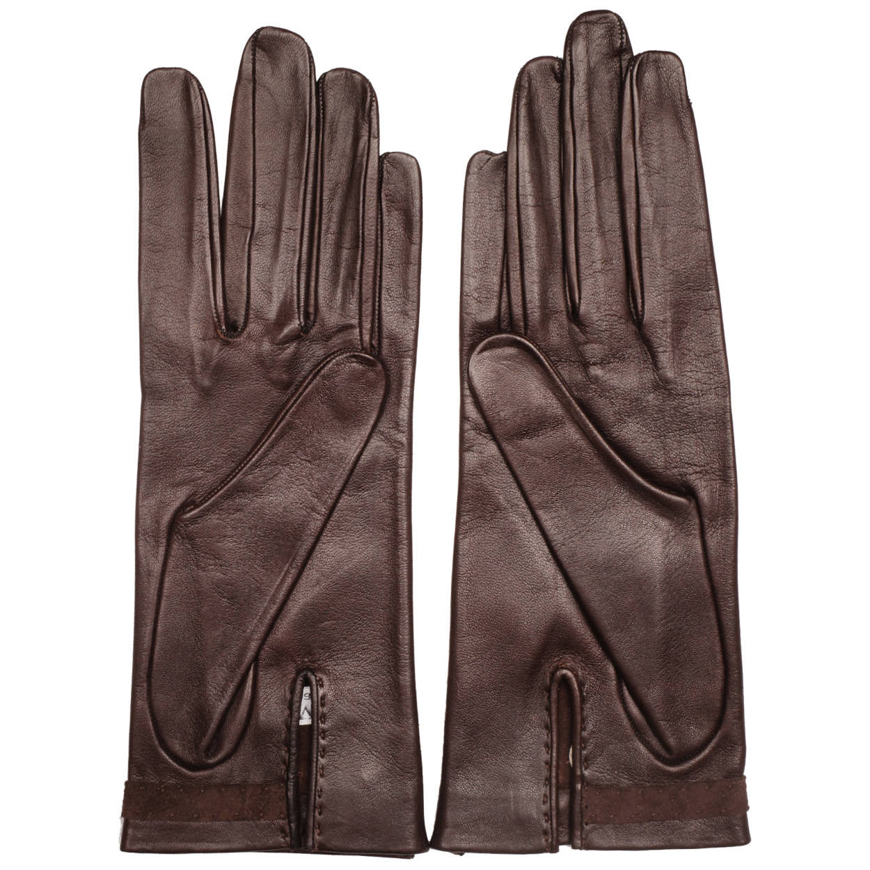 Vintage Loewe 1846 Brown Leather Gloves Unused Ladies Size 7.5 Spanish - Poppy's Vintage Clothing