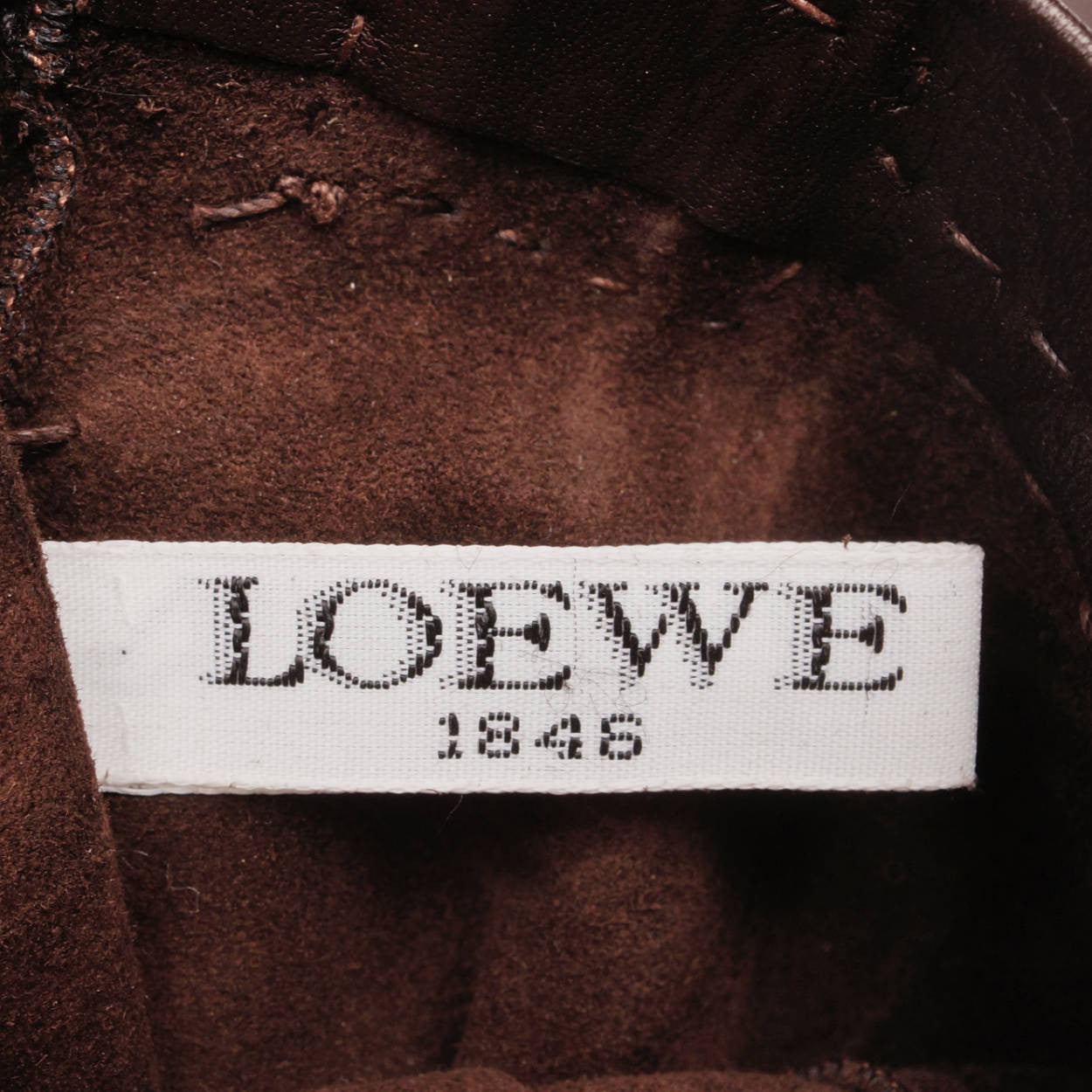 Vintage Loewe 1846 Brown Leather Gloves Unused Ladies Size 7.5 Spanish - Poppy's Vintage Clothing