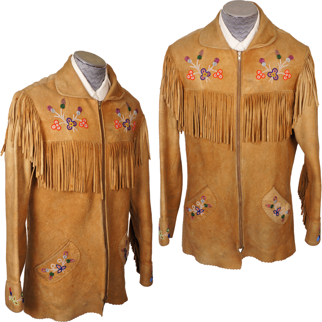 Vintage 1950s Native Indian Fringed Suede Leather Jacket - M - Poppy's Vintage Clothing