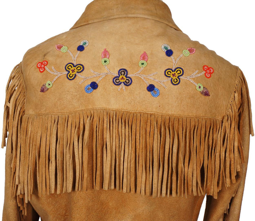Vintage 1950s Native Indian Fringed Suede Leather Jacket - M - Poppy's Vintage Clothing