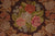 Antique Needlepoint Tablecloth or Table Cover Fringed Rose Flower Pattern 46” - Poppy's Vintage Clothing