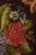 Antique Needlepoint Tablecloth or Table Cover Fringed Rose Flower Pattern 46” - Poppy's Vintage Clothing