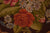 Antique Needlepoint Tablecloth or Table Cover Fringed Rose Flower Pattern 46” - Poppy's Vintage Clothing