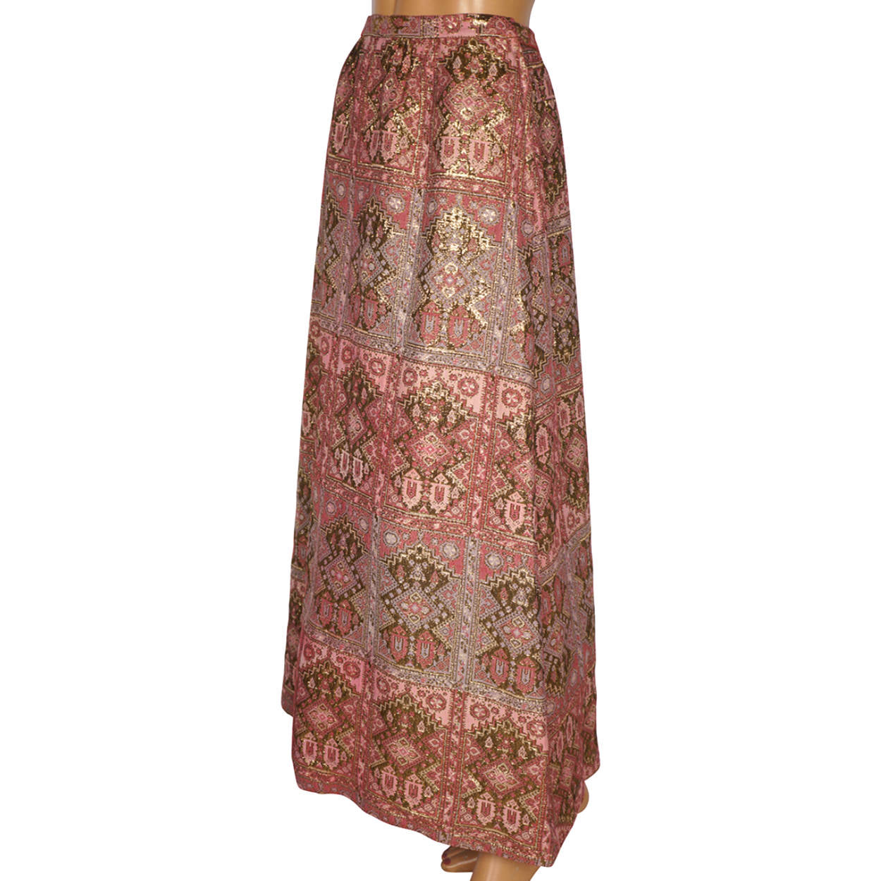 Vintage 1960s Nelly de Grab New York Metallic Brocade Skirt 28 Inch Waist - Poppy's Vintage Clothing