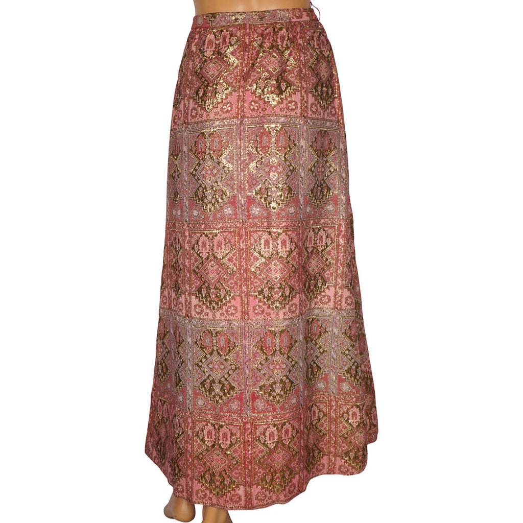 Vintage 1960s Nelly de Grab New York Metallic Brocade Skirt 28 Inch Waist - Poppy's Vintage Clothing