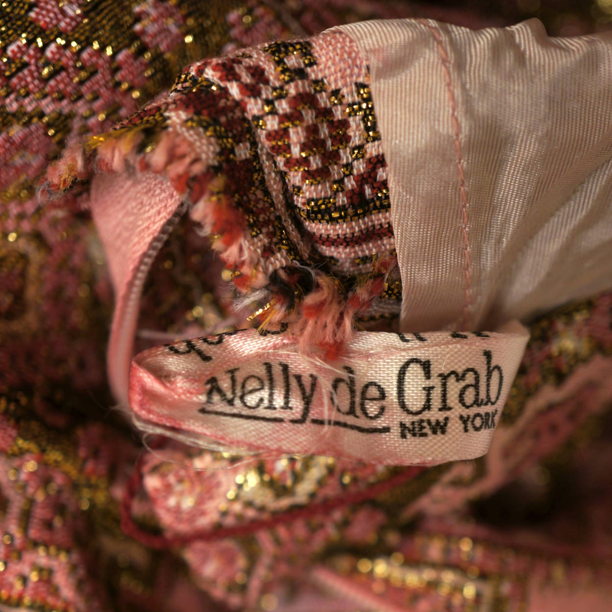 Vintage 1960s Nelly de Grab New York Metallic Brocade Skirt 28 Inch Waist - Poppy's Vintage Clothing