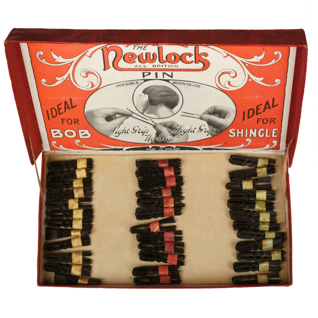 Vintage 1920s Newlock Bobby Pins Original Store Display Box with 648 Bobbie Pins - Poppy's Vintage Clothing