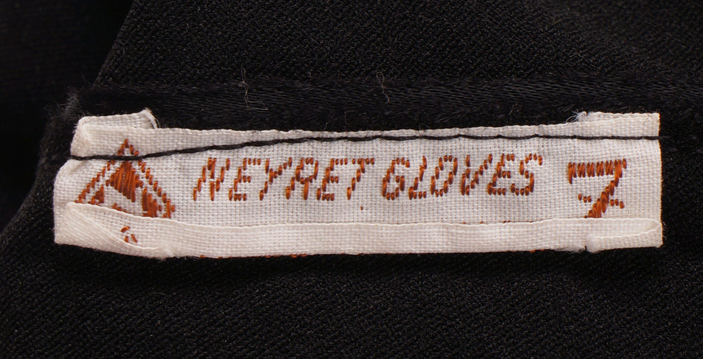 Vintage 1950s Long Black Satin Gloves Size 7 - Poppy's Vintage Clothing