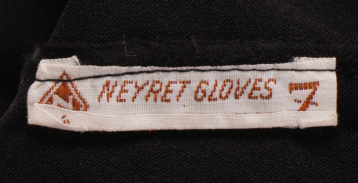 Vintage 1950s Long Black Satin Gloves Size 7 - Poppy's Vintage Clothing