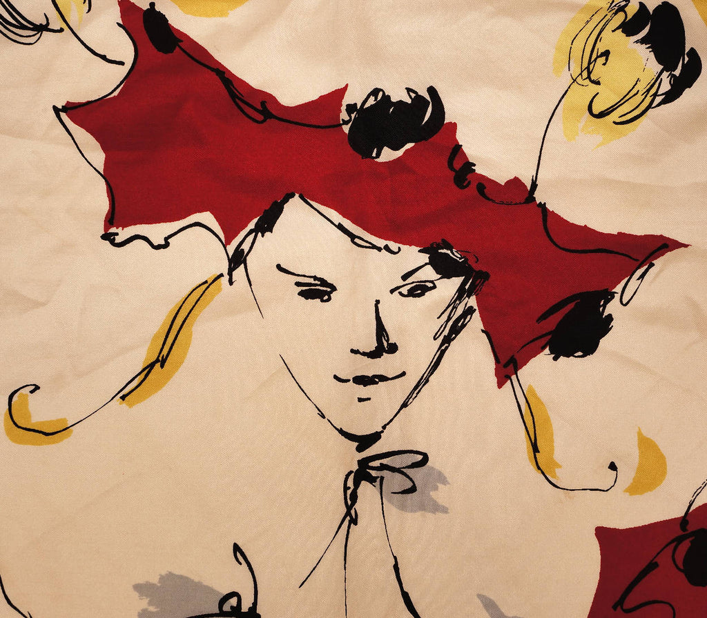 Vintage 1950s Nina Ricci Paris Silk Scarf Autumn Leaves - Poppy's Vintage Clothing