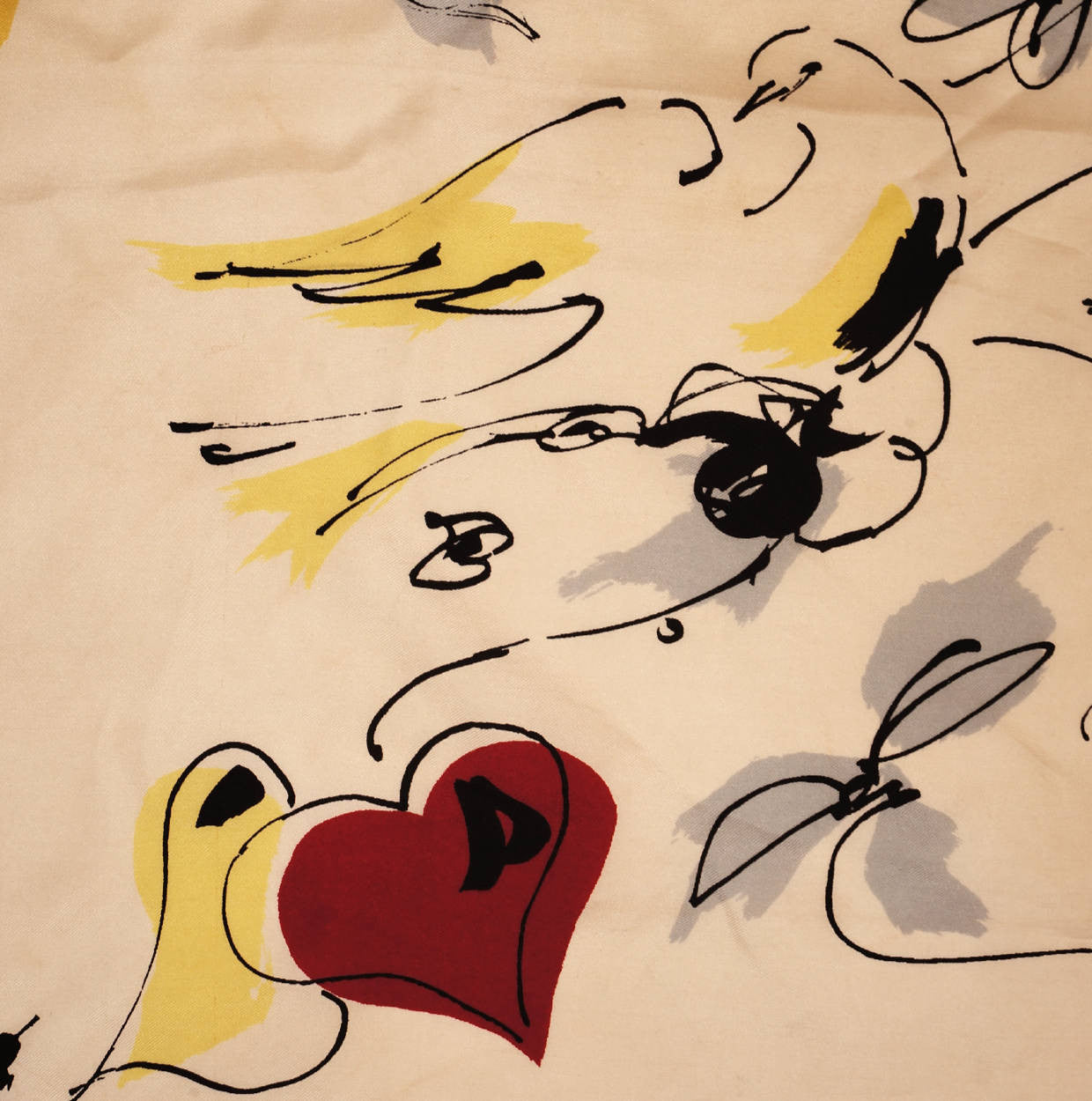 Vintage 1950s Nina Ricci Paris Silk Scarf Autumn Leaves - Poppy's Vintage Clothing