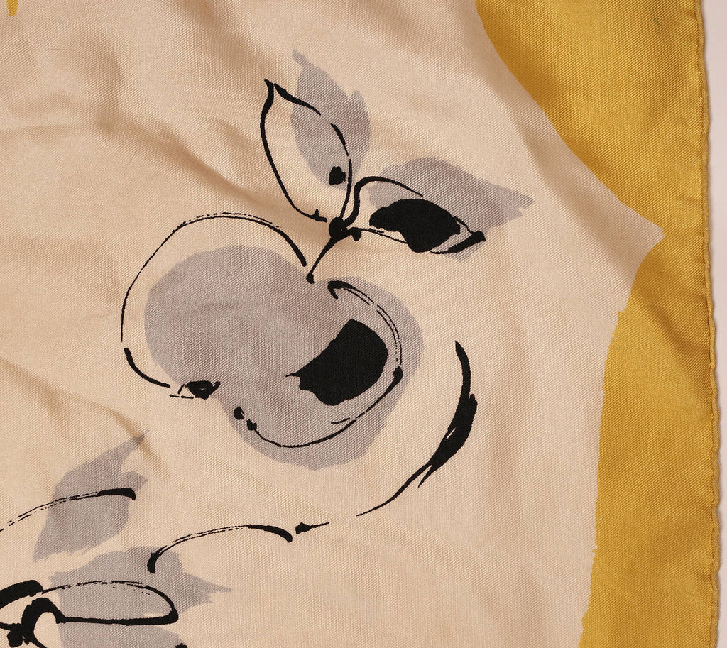 Vintage 1950s Nina Ricci Paris Silk Scarf Autumn Leaves - Poppy's Vintage Clothing
