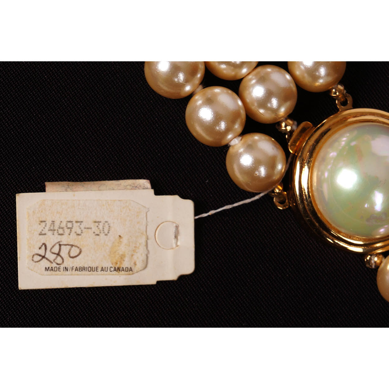 Nina Ricci 3 Strand Faux Pearl Necklace Unused - Poppy's Vintage Clothing