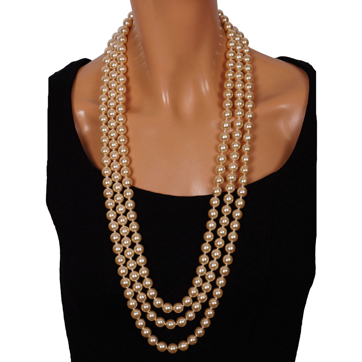 Nina Ricci 3 Strand Faux Pearl Necklace Unused - Poppy's Vintage Clothing