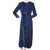 Vintage 1970s Blue Velvet Dress by Norbert Carlin Vienna Montreal Size M - Poppy's Vintage Clothing