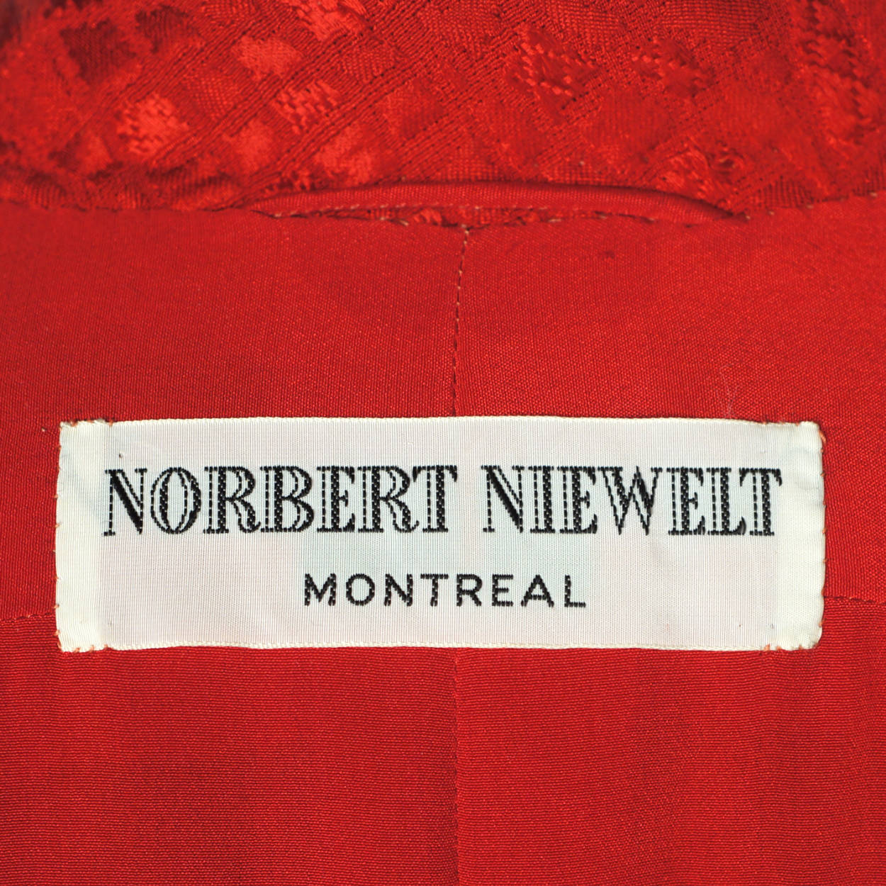 Vintage 50s Couture Evening Coat Red Silk Brocatelle Sz M - Poppy's Vintage Clothing