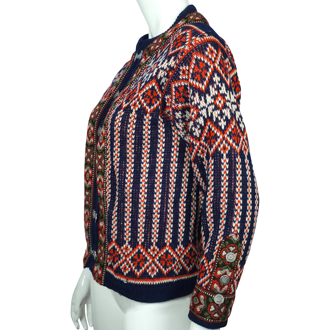 Vintage Nordstrikk Norway Cardigan Nordic Sweater Unisex Ladies 14 Gents 36 - Poppy's Vintage Clothing