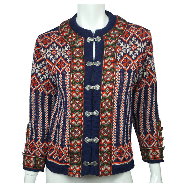 Vintage Nordstrikk Norway Cardigan Nordic Sweater Unisex Ladies 14 Gents 36 - Poppy's Vintage Clothing