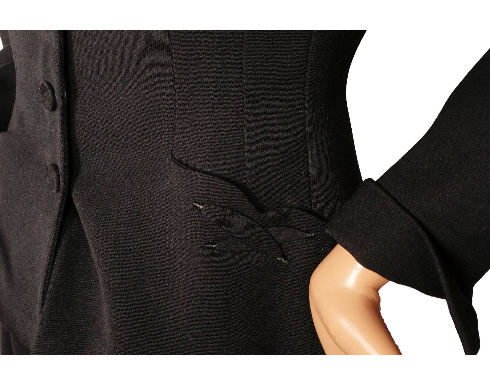 Vintage 1940s Black Gabardine Wool Ladies Suit - Poppy's Vintage Clothing