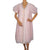 Vintage Norman Hartnell Nightie Peignoir Set White Lace &amp; Pink Nylon 1960s - Poppy's Vintage Clothing