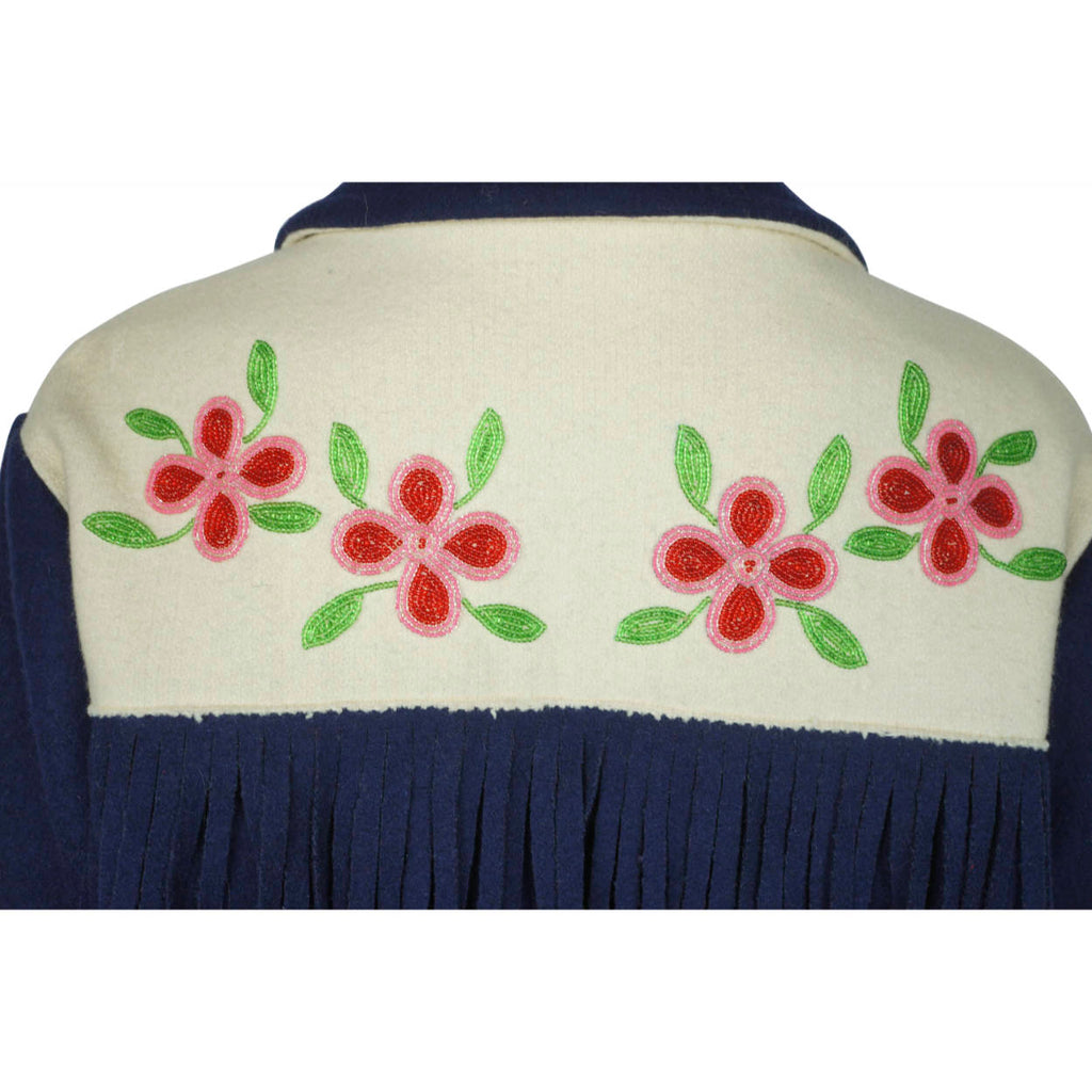 Vintage Canadian Indian Beaded Jacket Wool Coat First Nations - Poppy's Vintage Clothing