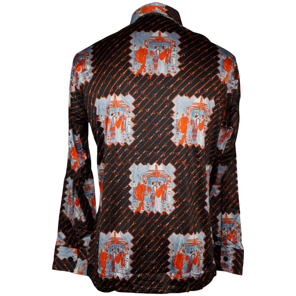 Vintage Mens 70s Shirt Disco Party NWOT Novelty Print Jersey Size L - Poppy's Vintage Clothing