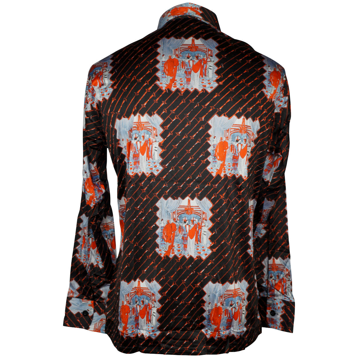 Vintage Mens 70s Shirt Disco Party NWOT Novelty Print Jersey Size L - Poppy's Vintage Clothing