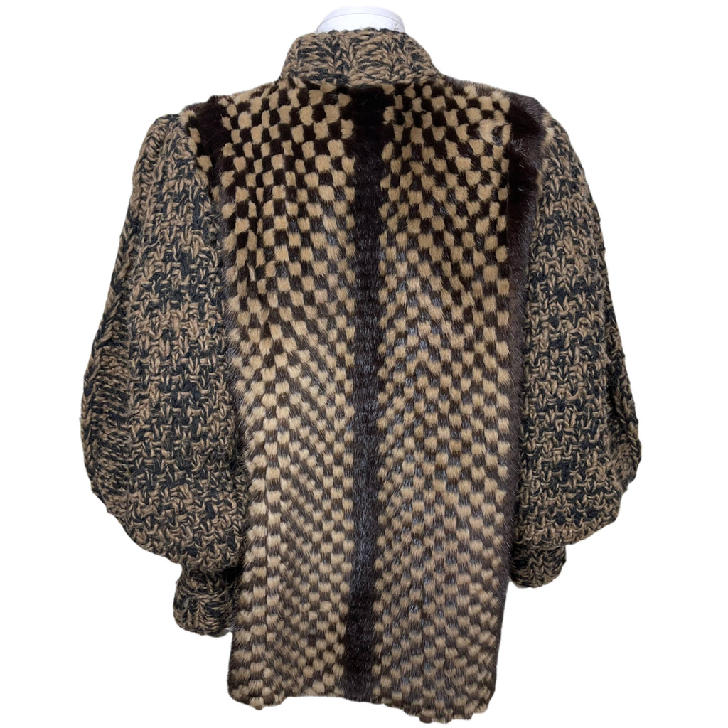 Wool Knit Mink Fur Jacket Coat Olivier Furs Canada Size M L