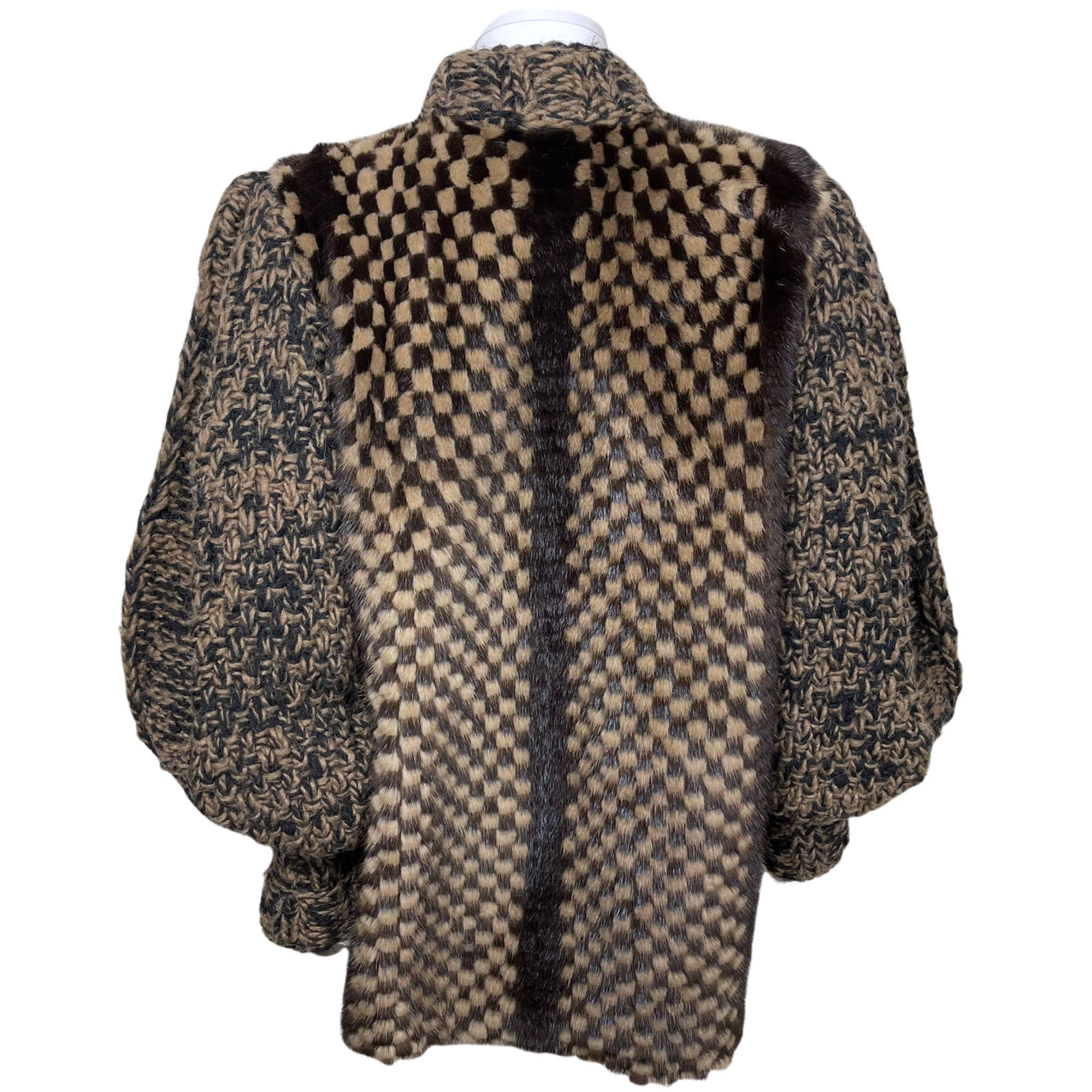 Wool Knit Mink Fur Jacket Coat Olivier Furs Canada Size M L