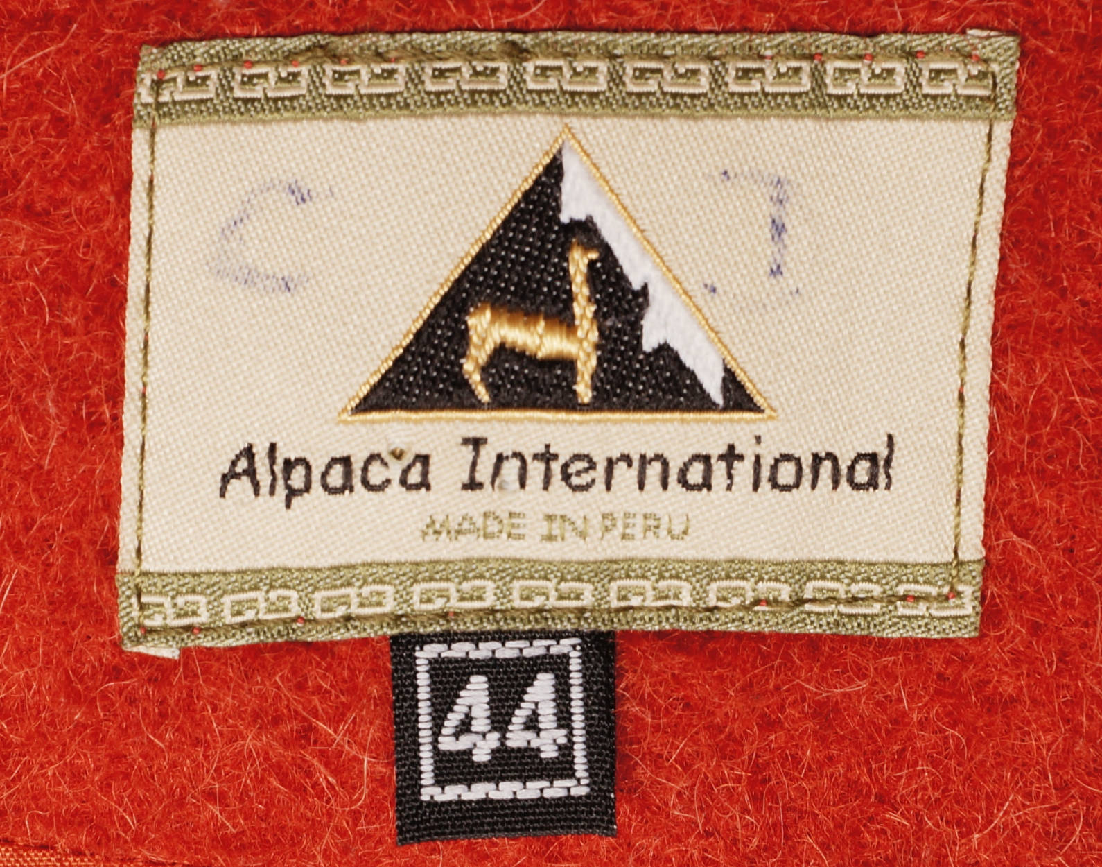 Ladies Wool Outer Jacket Rust Orange & Tan - Alpaca International Wool - L 44 - Poppy's Vintage Clothing