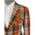 Vintage 1970s Plaid Jacket Orange Checked Blazer Sport Coat