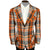 Vintage 1970s Plaid Jacket Orange Checked Blazer Sport Coat