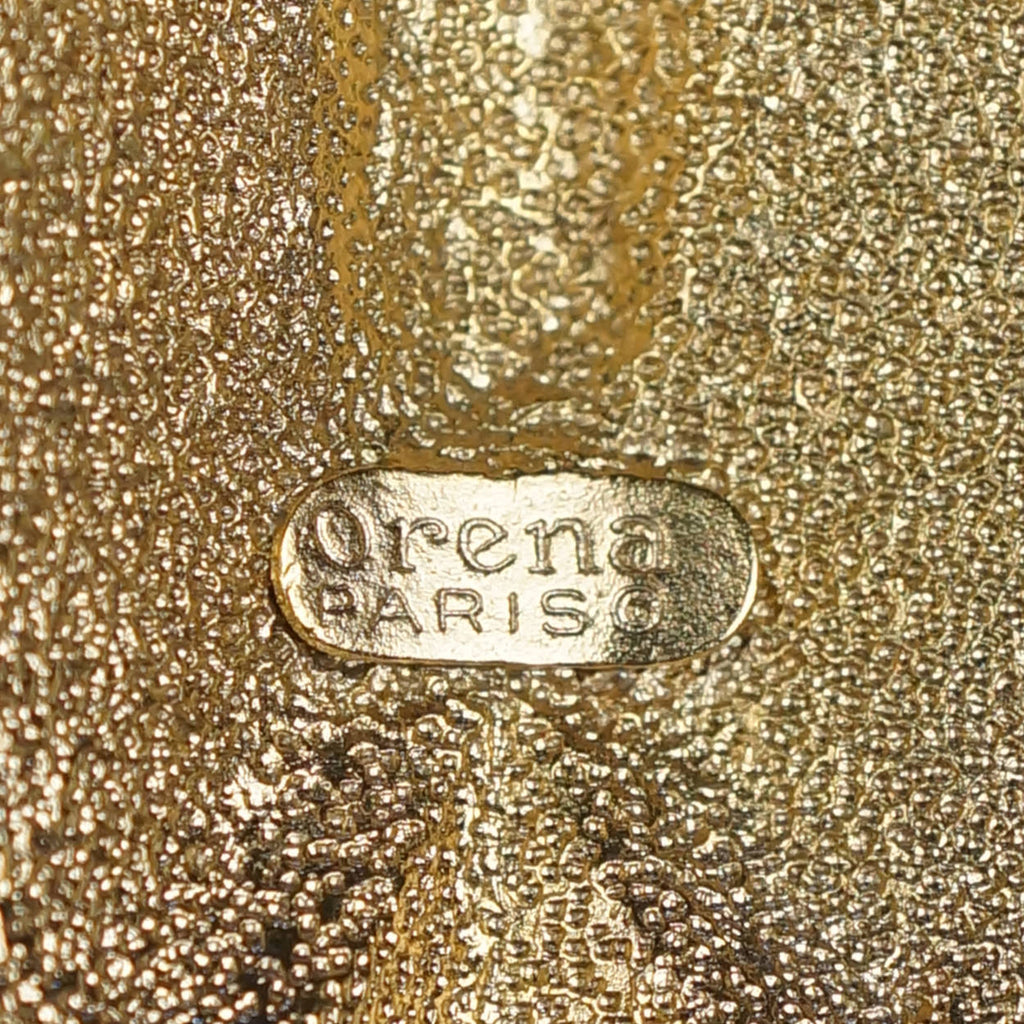 Vintage 1970s Orena Paris Pendant Necklace Gold Toned w Black Enamel - Poppy's Vintage Clothing