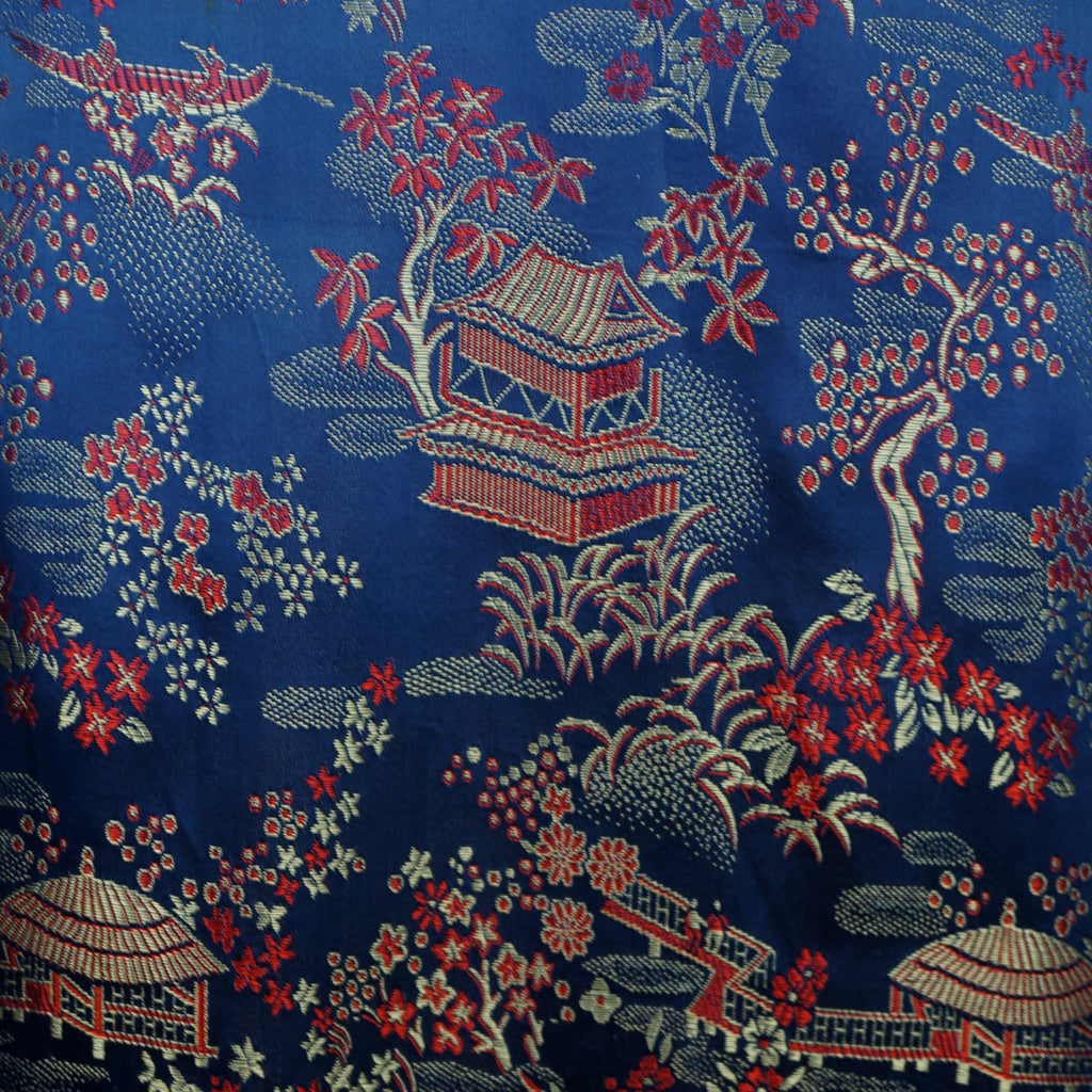 Vintage Dressing Gown Asian Motif Lounging Robe