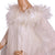 Vintage 1960s White Chiffon Evening Gown with Ostrich Feather Trim and Silver Sparkles - Poppy's Vintage Clothing