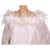 Vintage 1960s White Chiffon Evening Gown with Ostrich Feather Trim and Silver Sparkles - Poppy's Vintage Clothing