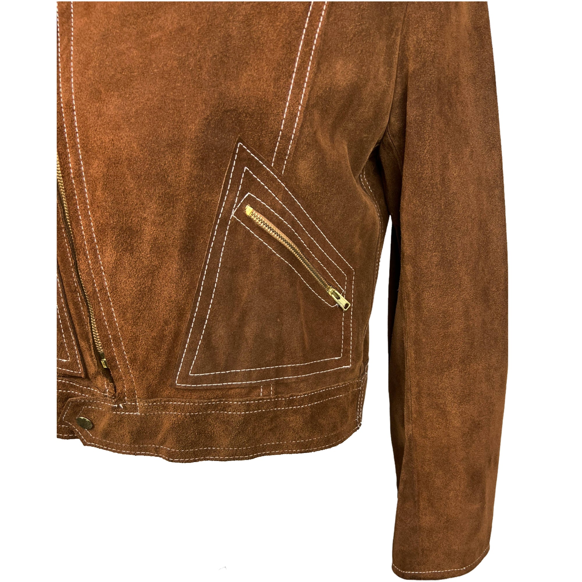 Vintage 1970s Beaded Suede Jacket w Owl Back Unisex Size M L