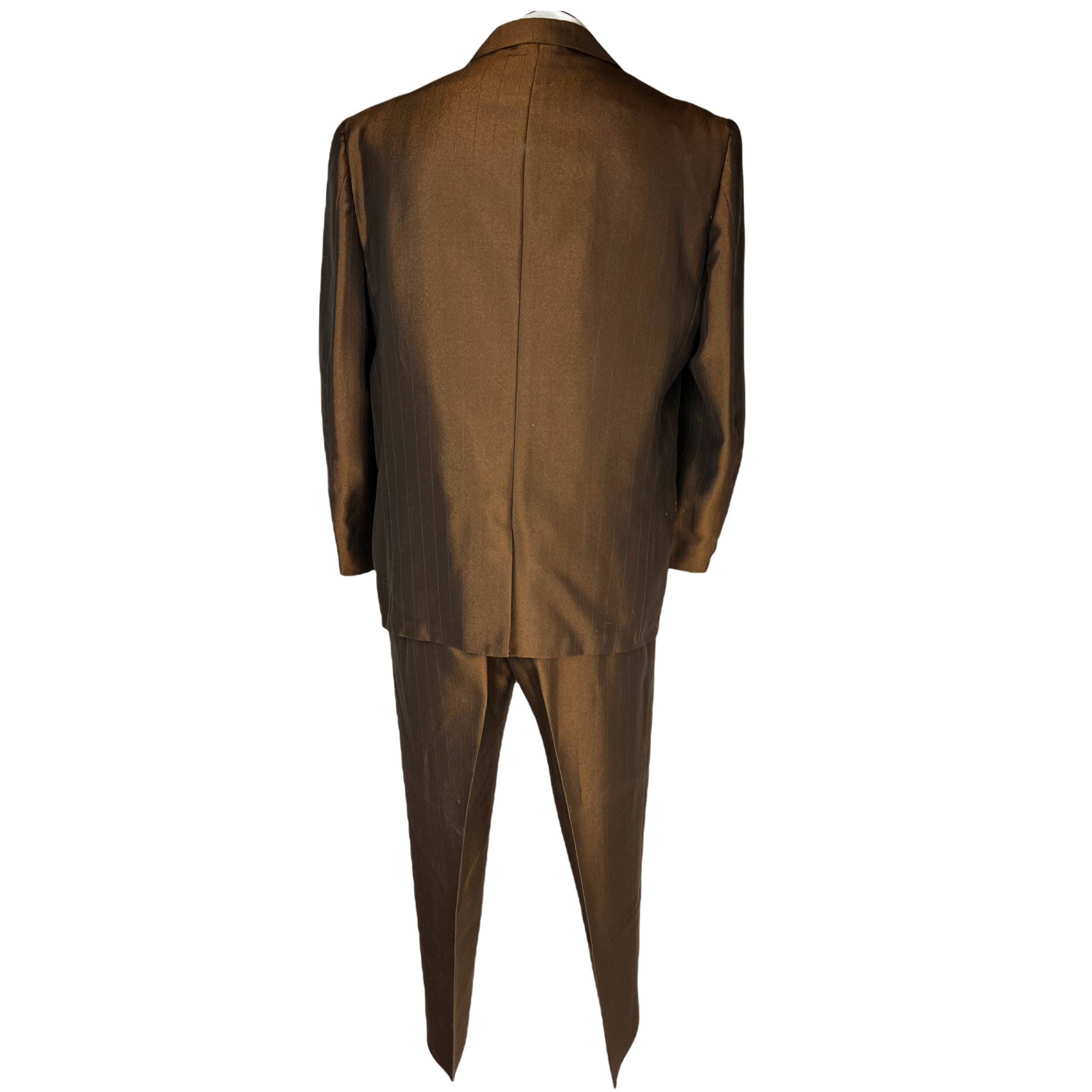 Vintage 60s British Invasion Suit Shiny Pinstripe Mad Men L