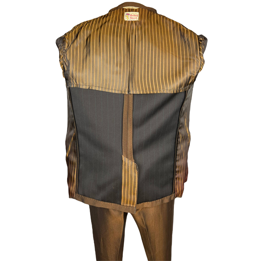 Vintage 60s British Invasion Suit Shiny Pinstripe Mad Men L