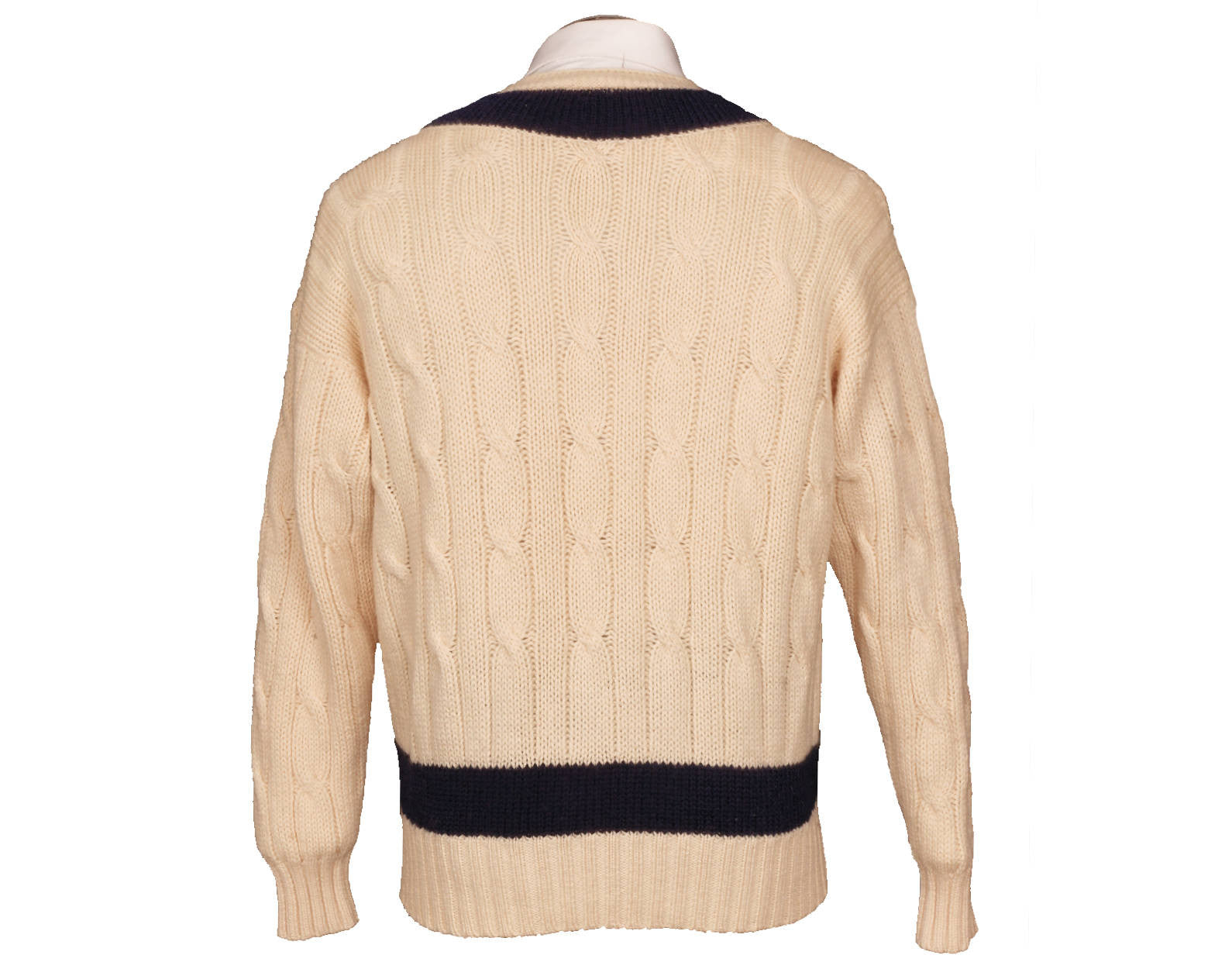 Oxford University Ice Hockey Club Sweater Cricket Style White Pure Wool England Mens Size 44 L - Poppy's Vintage Clothing