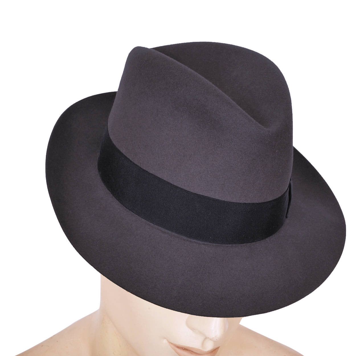 Vintage P and C Habig Fedora 1950s Mens Grey Hat Austria Size Medium 7 1/8 - Poppy's Vintage Clothing