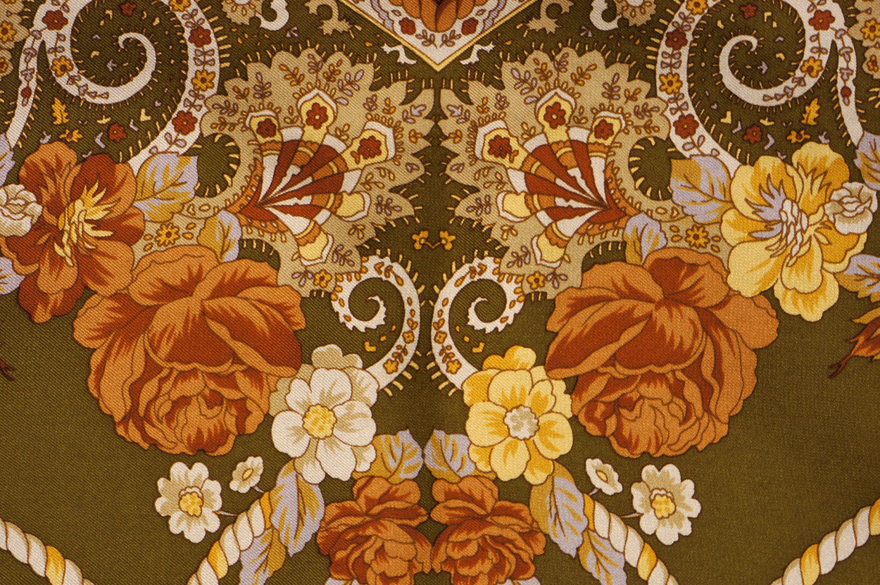 Vintage Paco Rabanne Paris Silk Scarf Floral Pattern