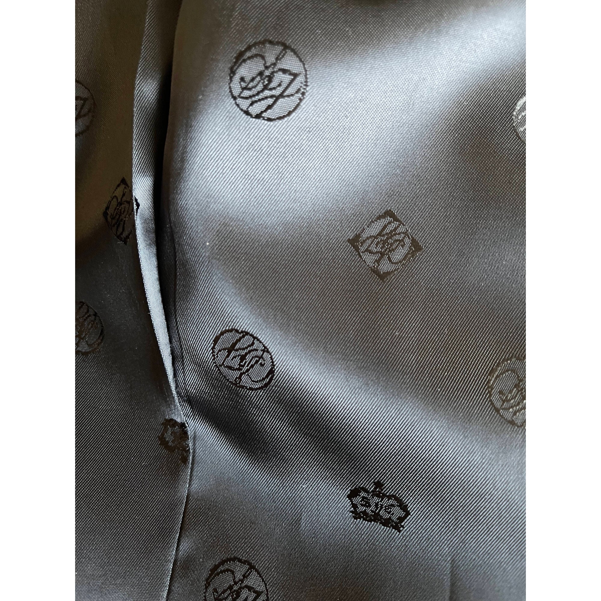 Vintage 1990s Sean John Black Velvet Dinner Jacket Debossed Paisley Sz M