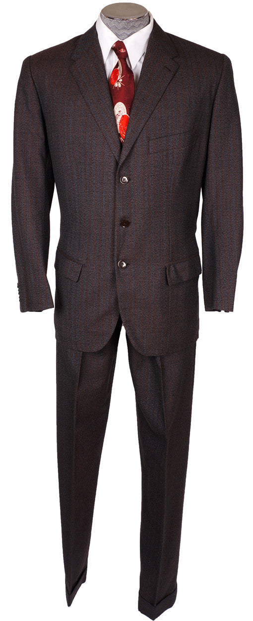 1950s Mens Suit Vintage Hand Tailored Jacket & Pants Made in Egypt Size M 38/40 - Poppy's Vintage Clothing