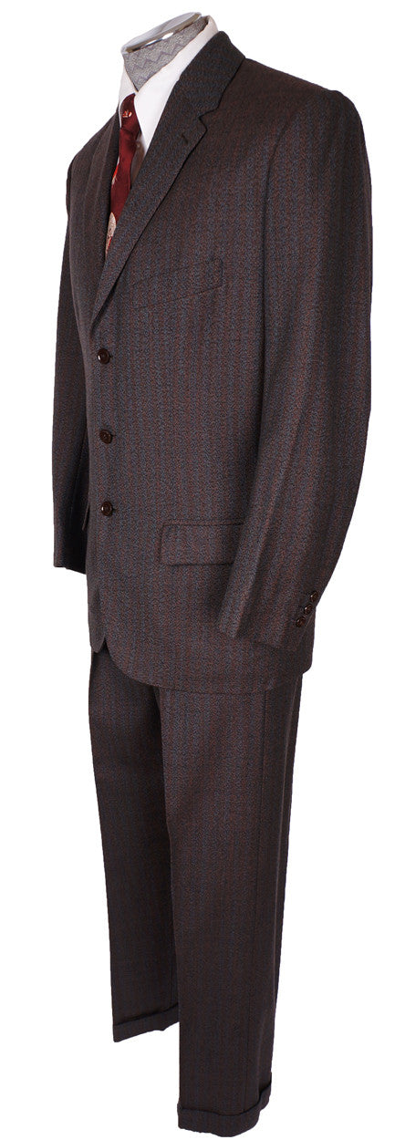 1950s Mens Suit Vintage Hand Tailored Jacket & Pants Made in Egypt Size M 38/40 - Poppy's Vintage Clothing