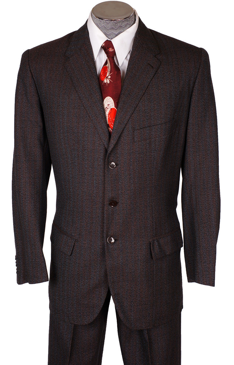 1950s Mens Suit Vintage Hand Tailored Jacket & Pants Made in Egypt Size M 38/40 - Poppy's Vintage Clothing