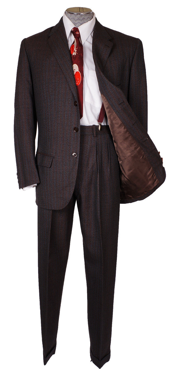 1950s Mens Suit Vintage Hand Tailored Jacket & Pants Made in Egypt Size M 38/40 - Poppy's Vintage Clothing