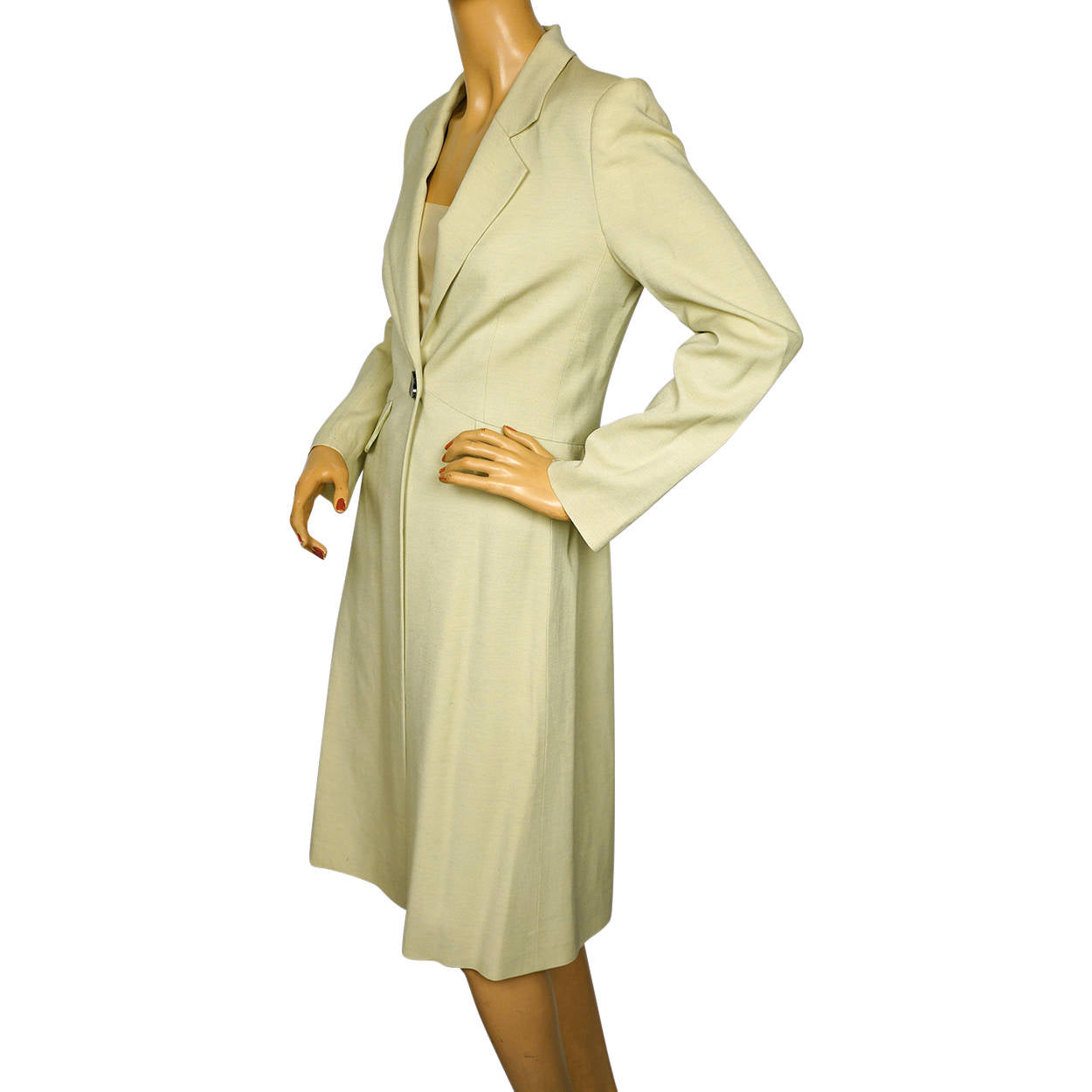 American Designer Pamella Roland Spring Coat Light Green Ladies Size S M - Poppy's Vintage Clothing