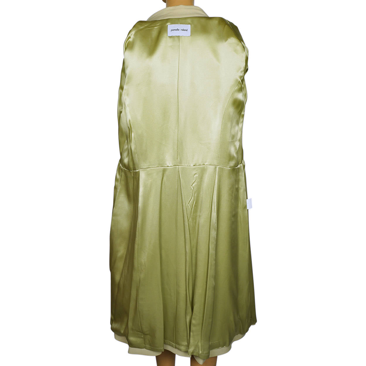 American Designer Pamella Roland Spring Coat Light Green Ladies Size S M - Poppy's Vintage Clothing